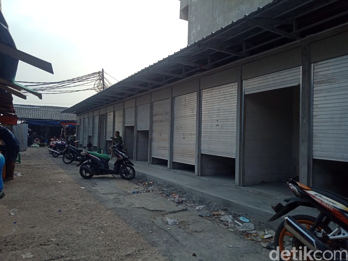 Perbaikan Pasar Kambing (Pasar Lontar) Tanah Abang yang habis terbakar April lalu, 27 Agustus 2021. (Nahda Rizki Utami/detikcom)