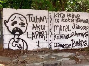 Satpol PP Depok Hapus Coretan Tuhan Aku Lapar: Nggak Enak Dipandang