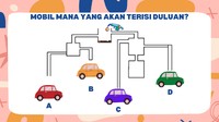 Kira-kira mobil mana yang bahan bakarnya akan terisi lebih dulu?