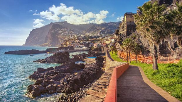 Funchal, Madeira, Portugal - November 3, 2016:  The Christiano Ronaldo Pestana CR hotel and museum is pictured on the Funchal waterfront on the Portuguese island of Madeira.