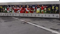 Celebration Corner yang menggambarkan gaya khas pemain pemain Arsenal setelah mencetak gol