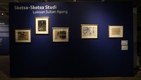 Pameran ini memamerkan 38 sketsa S Sudjojono soal lukisan Pertempuran Antara Sultan Agung dan JP Coen yang dibuat tahun 1973. Foto: S.Sudjojono Center/ Tumurun Private Museum