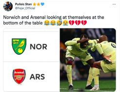 Meme Kocak Arsenal Menggelepar di Dasar Klasemen
