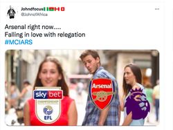 Meme Kocak Arsenal Menggelepar di Dasar Klasemen