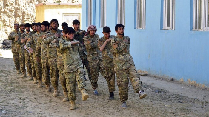 Militiamen loyal to Ahmad Massoud, son of the late Ahmad Shah Massoud, take part in a training exercise, in Panjshir province, northeastern Afghanistan, Sunday, Aug. 29, 2021. The Panjshir Valley is the last region not under Taliban control following their stunning blitz across Afghanistan. Local fighters held off the Soviets in the 1980s and the Taliban a decade later under the leadership of Ahmad Shah Massoud, a guerrilla fighter who attained near-mythic status before he was killed in a suicide bombing in 2001. (AP Photo/Jalaluddin Sekandar)