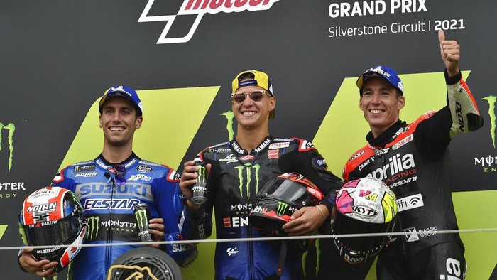Seri ke-12 MotoGP 2021 yang digelar di Sirkuit Silverstone, Inggris, sudah selesai bergulir. Fabio Quartararo keluar sebagai juara.