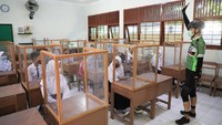 Begini salah satu suasana pembelajaran tatap muka (PTM) yang dilakukan di Semarang, Jawa Tengah.