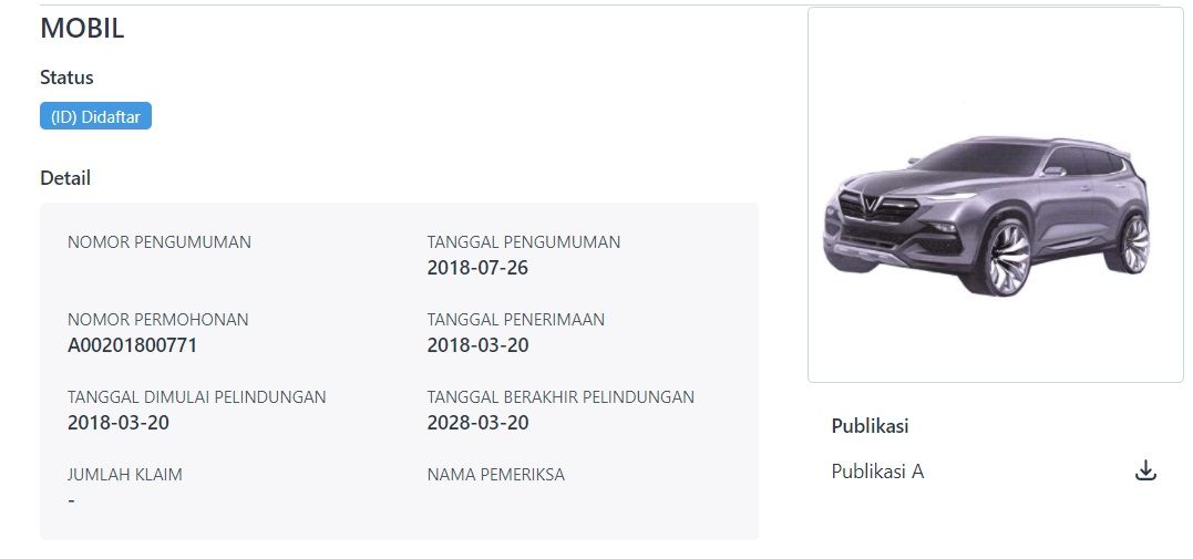 VinFast SA 2.0 Diduga sudah didaftarkan di Indonesia