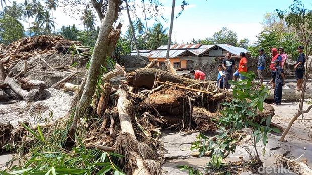 Wilayah terdampak banjir bandang di Sigi, Sulteng. (Qadri/detikcom)