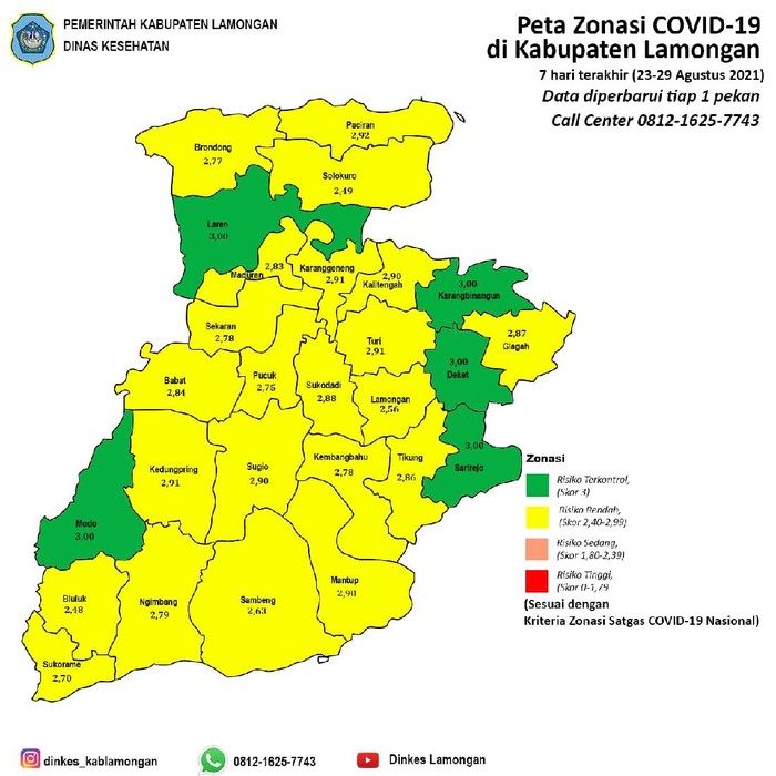 peta zonasi covid-19 di lamongan