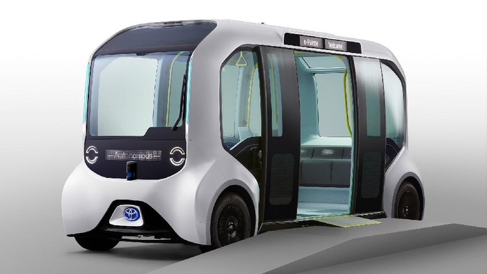 Mobil otonom Toyota e-Palette yang digunakan di Olimpiade dan Paralimpiade 2021.