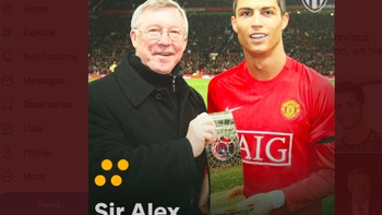 Netizen juga banyak yang terharu dengan pesan Ronaldo di Instagram bahwa ia kembali untuk Sir Alex Ferguson. Foto: Twitter