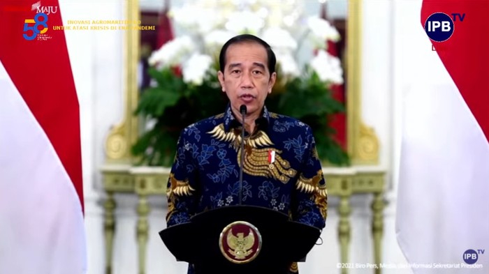 Presiden Jokowi dalam sambutan acara Dies Natalis ke-58 ITB, Rabu (1/9/2021)
