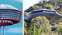 Rumah yang terinpirasi The Skypad Apartments dari film kartun The Jetsons ini berada di Los Angeles. Foto: Dok. Brightside