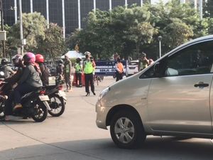 Suasana Ganjil Genap di Bundaran Senayan