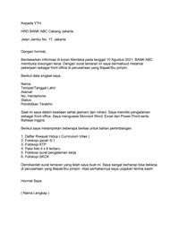 Contoh Surat Lamaran Kerja - Homecare24