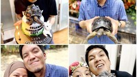 Momen bahagia saat merayakan ulang tahun sang istri juga pernah diunggah oleh Desta. Ia merayakannnya dengan sebuah kue yang terdapat hiasan berbentuk kura-kura. Foto: Instagram @desta80s
