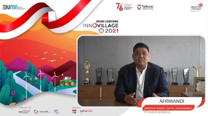 Direktur Human Capital Management Telkom Afriwandi dalam Grand Launching InnoVillage 2021