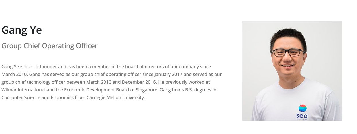 Gang Ye, dok Sea Ltd Gang Ye, dok Sea Ltd