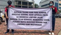 Kedatangan mereka untuk menanyakan perkembangan kasus investasi bodong.