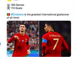Ronaldo Ukir Rekor 111 Gol, Netizen: Luar Biasa