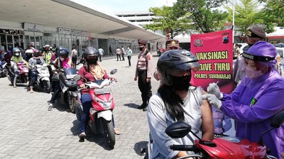 Polres Sukoharjo Genjot Vaksinasi COVID-19 Drive Thru