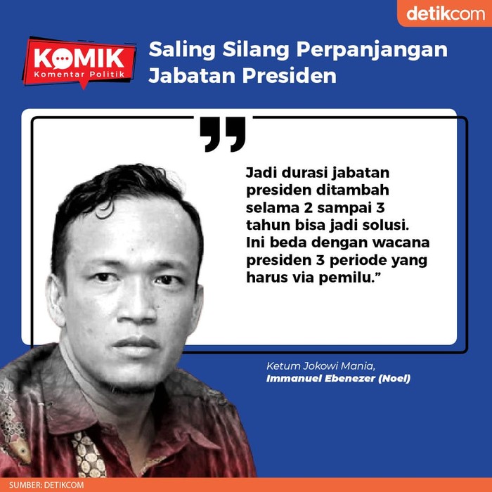 Saling Silang Perpanjangan Jabatan Presiden (Tim Infografis detikcom) Saling Silang Perpanjangan Jabatan Presiden (Tim Infografis detikcom)