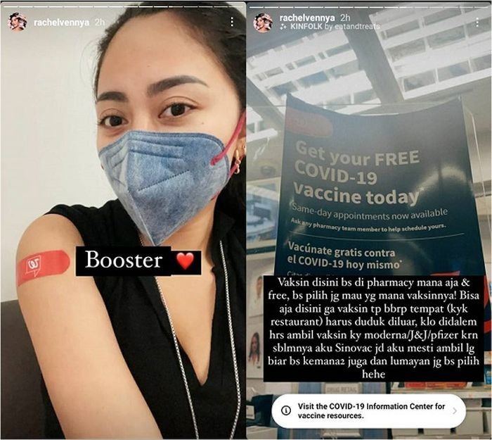 Rachel Venya booster vaksin Corona