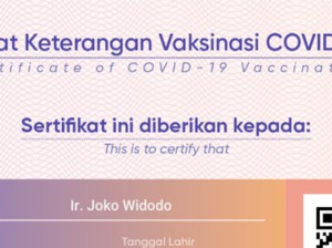 Ramai Sertifikat Vaksin Presiden Jokowi Beredar di Medsos