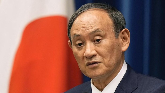 FILE - In this Aug. 17, 2021, file photo, Japanese Prime Minister Yoshihide Suga speaks during a news conference at prime ministers official residence in Tokyo. Broadcaster NHK says Friday, Sept. 3, 2021, Suga wont run for party leader, hinting he will resign as Japanese leader at the end of September. (Kimimasa Mayama/Pool Photo via AP, File)