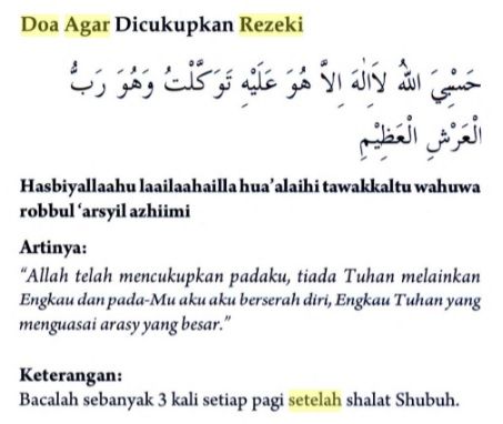 Doa dan dzikir setelah sholat subuh