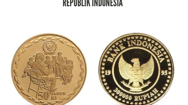 Uang rupiah logam biasanya dibuat dengan bahan kuningan, aluminium sampai perak. Tapi Bank Indonesia juga punya lho uang logam rupiah berbahan emas.