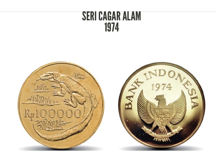 Uang Logam Emas Uang rupiah logam biasanya dibuat dengan bahan kuningan, aluminium sampai perak. Tapi Bank Indonesia juga punya lho uang logam rupiah berbahan emas.