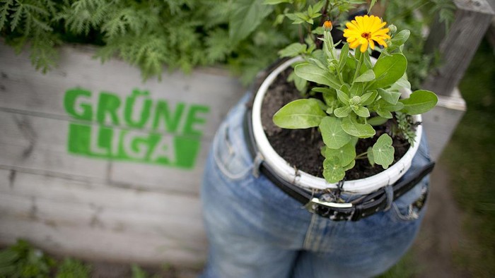 BERLIN, GERMANY - MAY 24: Flowers are planted in shoes in the park Tempelhofer Feld on  in Berlin, Germany. The city is planning to allow development for the construction of new apartment buildings on the edges of the park, while grassroots activists are seeking to block any development at all of the former airport property located in the city center with a referendum to be held May 25.
(Photo by Axel Schmidt/Getty Images)