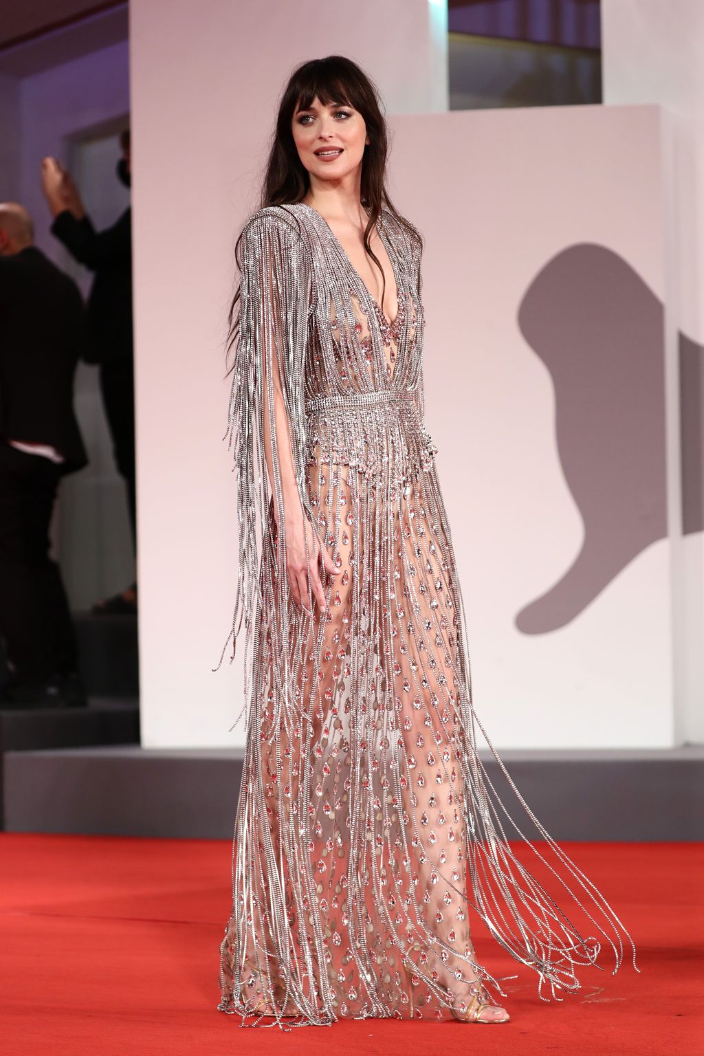 VENICE, ITALY - SEPTEMBER 03: Dakota Johnson attends the red carpet of the movie 