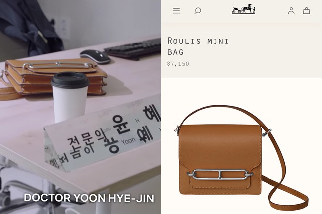 Tas pertama yang muncul dalam drama Korea Hometown Cha Cha Cha ialah ‘Roulis Mini Bag’ keluaran Hermes. Tas yang dikenakan Shin Min Ah itu bernilai 7,150 dollar atau sekitar Rp 101,8 juta. Foto: dok. Netflix, dok. Hermes