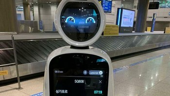 Robot yang berkeliling di bandara Incheon berkeliling sambil menampilkan informasi yang dibutuhkan penumpang di layarnya. Foto: Bored Panda