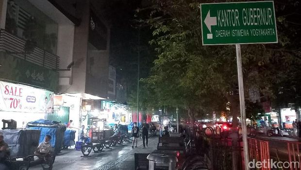 Suasana di kawasan Malioboro, Sabtu malam (4/9/2021).