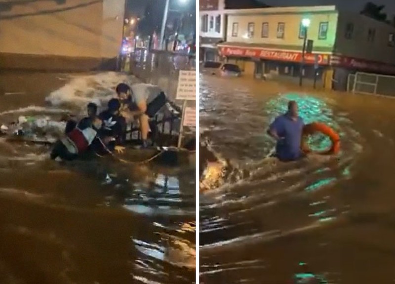 Potret viral banjir New York