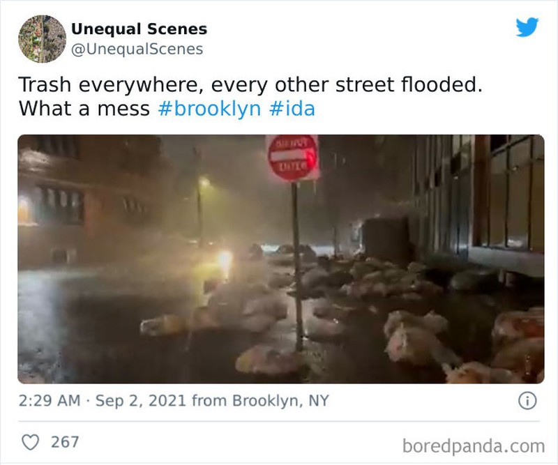 Potret viral banjir New York