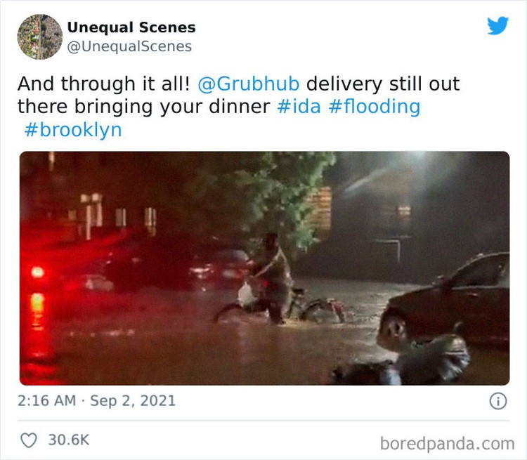 Potret viral banjir New York Potret viral banjir New York