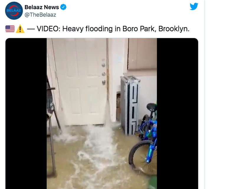 Potret viral banjir New York