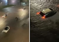 Potret viral banjir New York