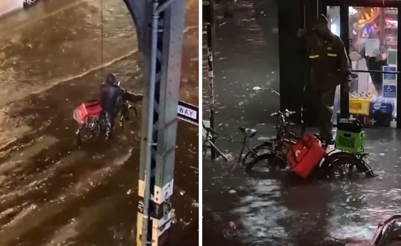 Potret viral banjir New York