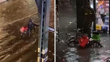 Saya berusia 50 tahun dan saya belum pernah melihat hujan sebanyak itu, kata Metodija Mihajlov yang ruang bawah tanah restorannya di Manhattan dibanjiri air setinggi tiga inci. Foto: Bored Panda