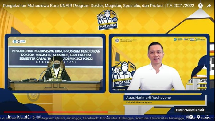 AHY jadi mahasiswa Unair