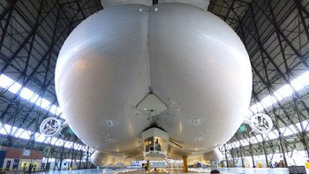 Penampakan bagian belakangnya yang kemudian membuatnya mendapat julukan pantat raksaa karena terlihat demikian dari sudut pandang ini. Foto: Hybrid Air Vehicles