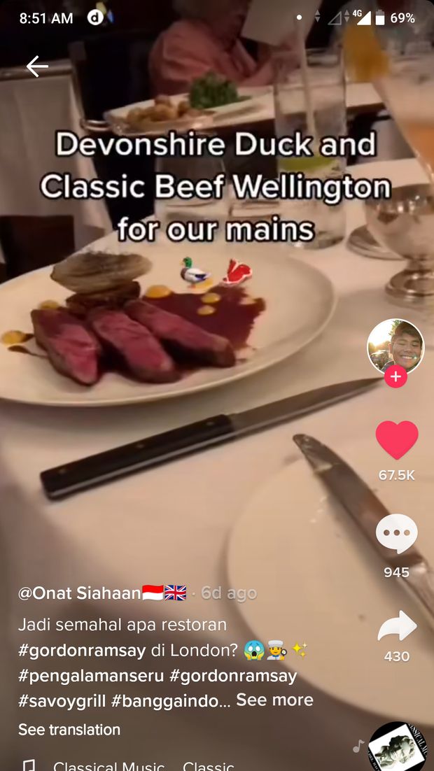 Makan di Restoran Gordon Ramsay, Netizen Ini Bilang Harganya Murah