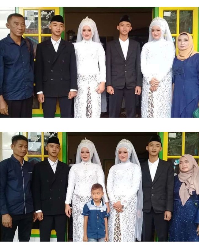 Rina Nurhayati Dan Rani Nurhaeni saat menikah berusia 19 tahun. Sedangkan Ellwindi Julianfi Hidayat dan Ellwanda Julianop Hidayat berusia 20 tahun. Sebelum menikah, keduanya kompak tunangan terlebih dahulu pada 22 Agustus 2020. Dan pernikahan pasutri kembar ini digelar pada 27 februari 2021 dengan adat Sunda. Foto: Dok. Instagram @rina_nurhayati18.