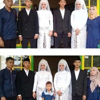 Rina Nurhayati Dan Rani Nurhaeni saat menikah berusia 19 tahun. Sedangkan Ellwindi Julianfi Hidayat dan Ellwanda Julianop Hidayat berusia 20 tahun. Sebelum menikah, keduanya kompak tunangan terlebih dahulu pada 22 Agustus 2020. Dan pernikahan pasutri kembar ini digelar pada 27 februari 2021 dengan adat Sunda. Foto: Dok. Instagram @rina_nurhayati18.